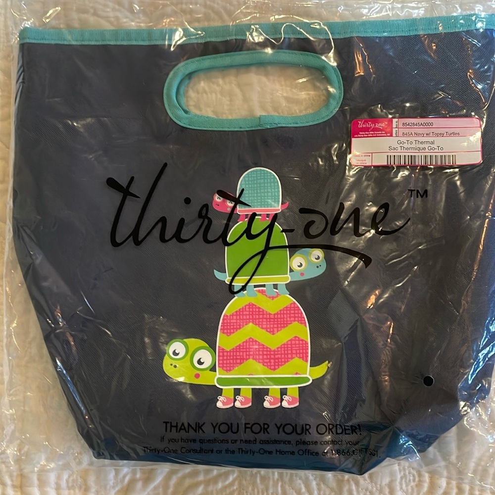 Thirty-one Go-To-Thermal, Navy with Topsy Turtles